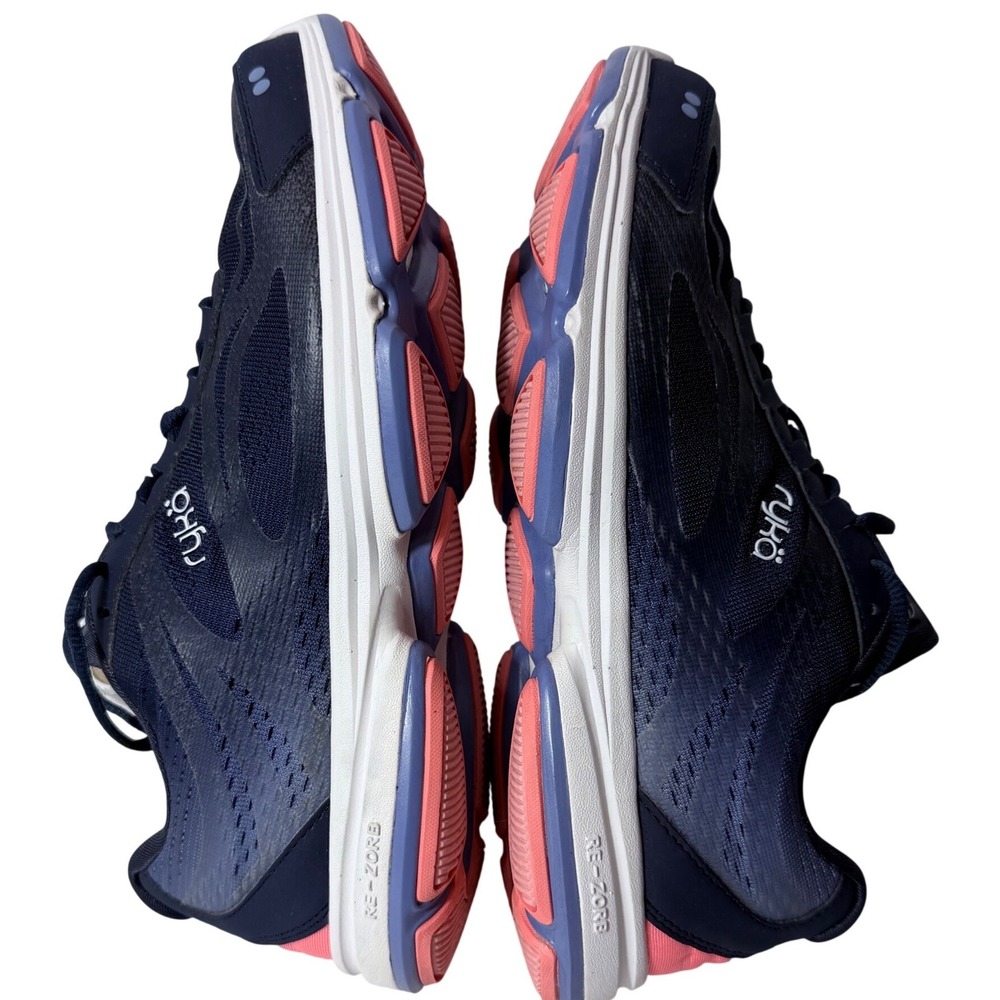 Ryka Devotion Plus 2 Womens Walking Shoes Navy Blue Pink Size 9M RE-ZORB Cushion